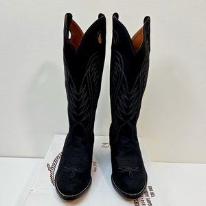 26. Black "Crazy Horse" Cowboy (girl) boots. Black leather. Size 9.5 EE